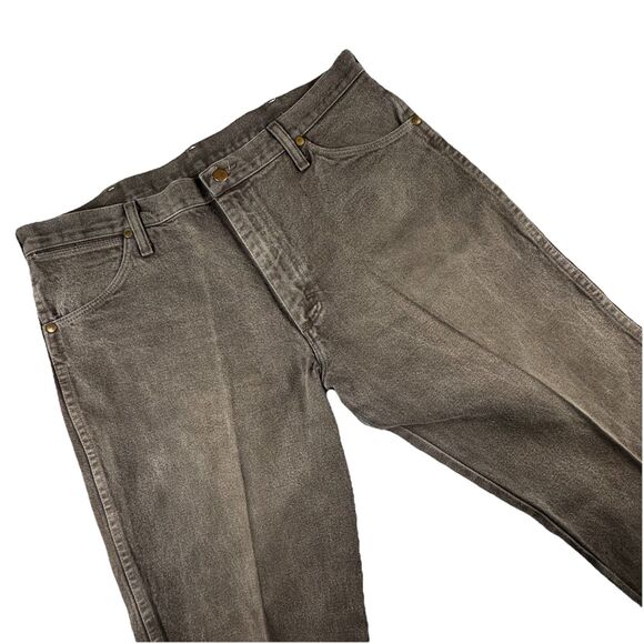 Wrangler 13MWZ Jeans Men 36x30 Brown Straight Denim Cowboy Rodeo Work Western - Picture 1 of 6